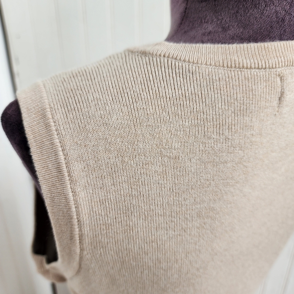 Calvin Klein Faux Suede Pullover  Dress Light Beige Sleeveless Womens Size S - Picture 7 of 15